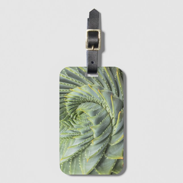 En grönt- & vitsuckulent bagagebricka (Framsida vertikal)