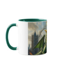 En Grönt Welsh Dragon Terrorizes London