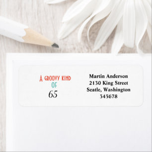 En groovy av 65 returadresser returadress etikett