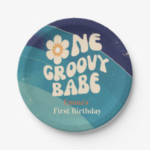 EN Groovy Babe 1:a födelsedag Groovy One Tusenskön