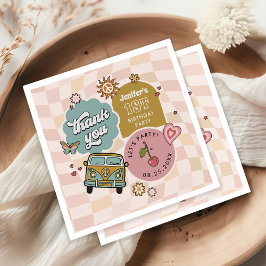 En Groovy Babe Daisy Retro 1:a födelsedagen Party Pappersservett