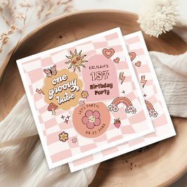 En Groovy Babe Daisy Retro 1:a födelsedagen Party Pappersservett