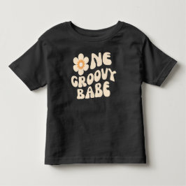 En Groovy Babe Retro-Daisy 70-årsjubileum Baby T Shirt