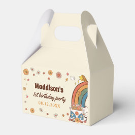 En Groovy Babe Retro Rainbow 1 födelsedag Presentaskar