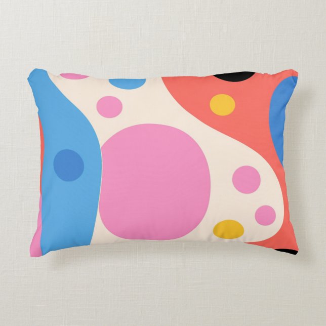 En groovy explosion av färg och form prydnadskudde (Framsidan)