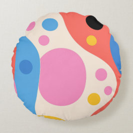 En groovy explosion av färg och form rund kudde