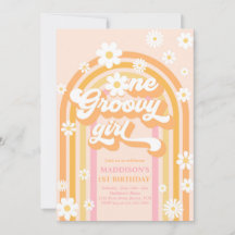 En Groovy Girl Boho Daisy Rainbow 1st Birthday