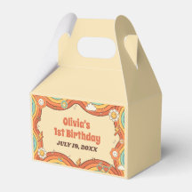 En Groovy Girl Retro Rainbow 1 Birthday Party