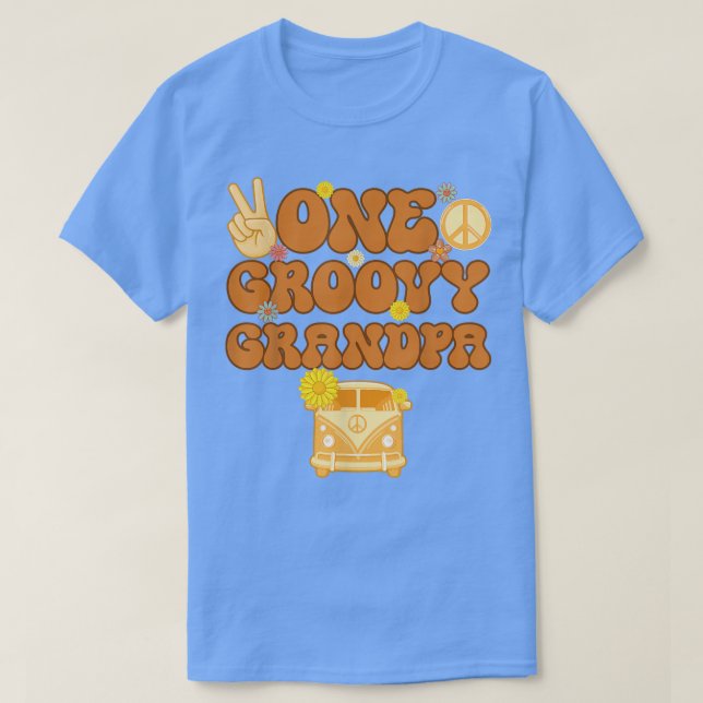 En Groovy Grandpa Retro Mamma Hippie Birthday 70s  T Shirt (Design framsida)