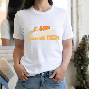 En Groovy Horse Morsa Gult Retro Stil Equestrian T Shirt