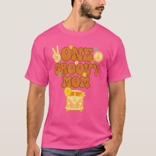 En Groovy Mamma Retro Mamma Hippie-födelsedag på 7 T Shirt