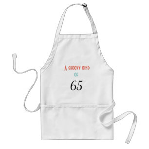 En groovy-sort på 65 förkläde