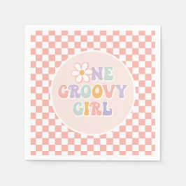 En groovy tjej Rosa Daisy-ruta Pappersservett