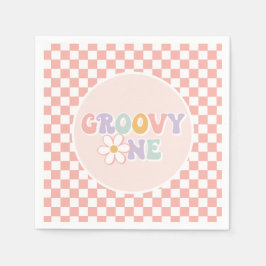 En groovy tjej Rosa Daisy-ruta Pappersservett