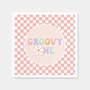En groovy tjej Rosa Daisy-ruta Pappersservett