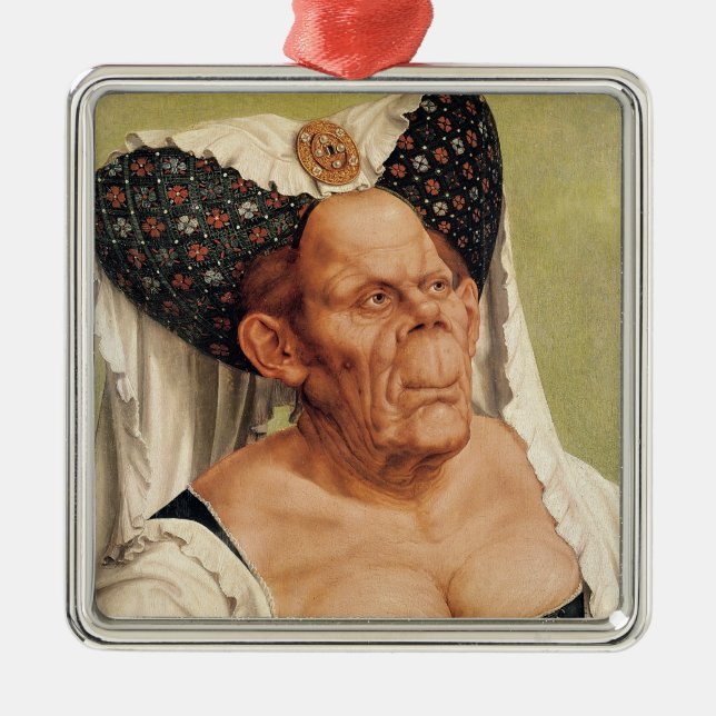 En grotesk gammal kvinna, eventuellt Princess Julgransprydnad Metall (Framsidan)
