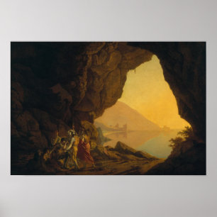 En Grotto i kungariket av Naples Poster