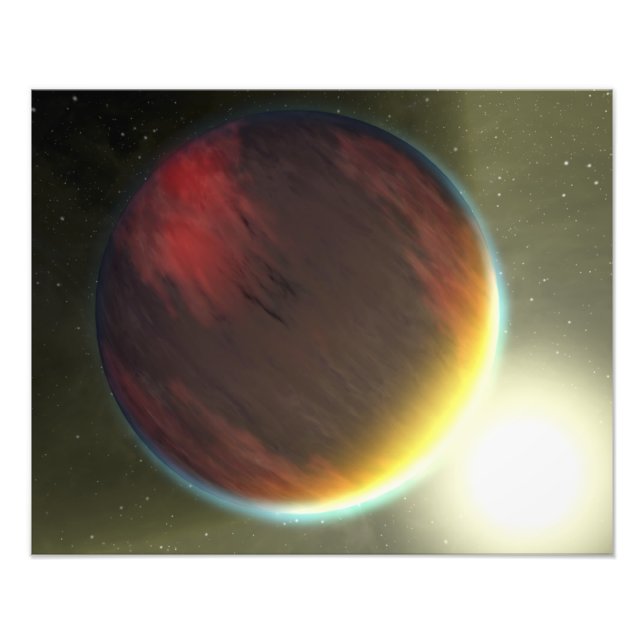 En grumlig Jupiter-lik planet som fungerar Fototryck (Framsidan)