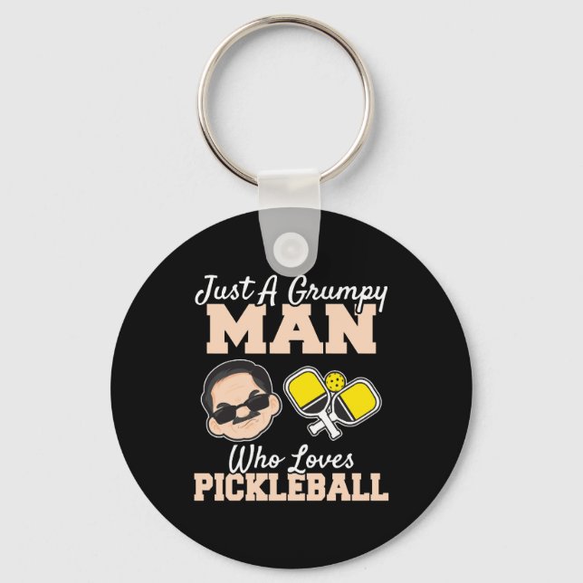 En grumpy Man som Kärlek Pickleball Funny Pickleba Nyckelring (Framsida)