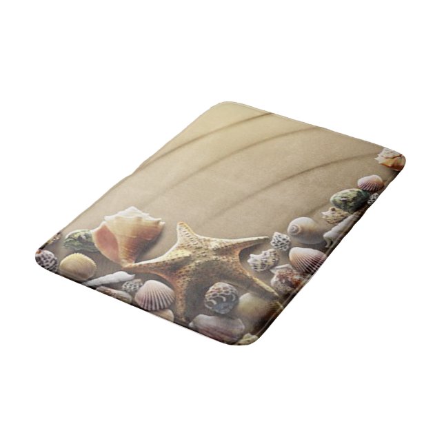 En grupp av snäckskal badrumsmatta (Vinklad)