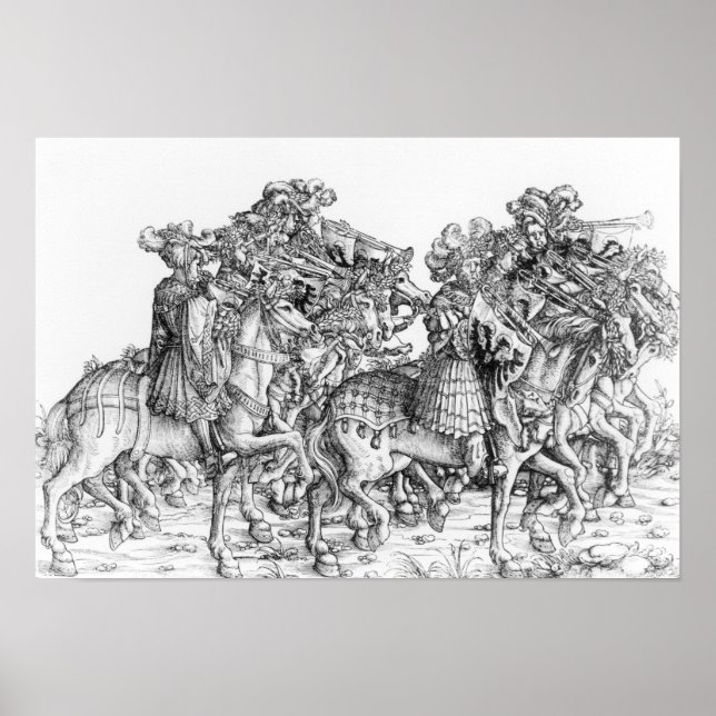En grupp monterade trumpetrar poster (Framsidan)