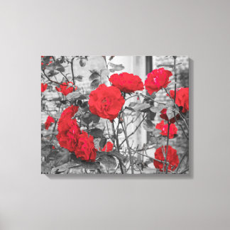 en grupp ro på kanvastrycket med röd blomning canvastryck