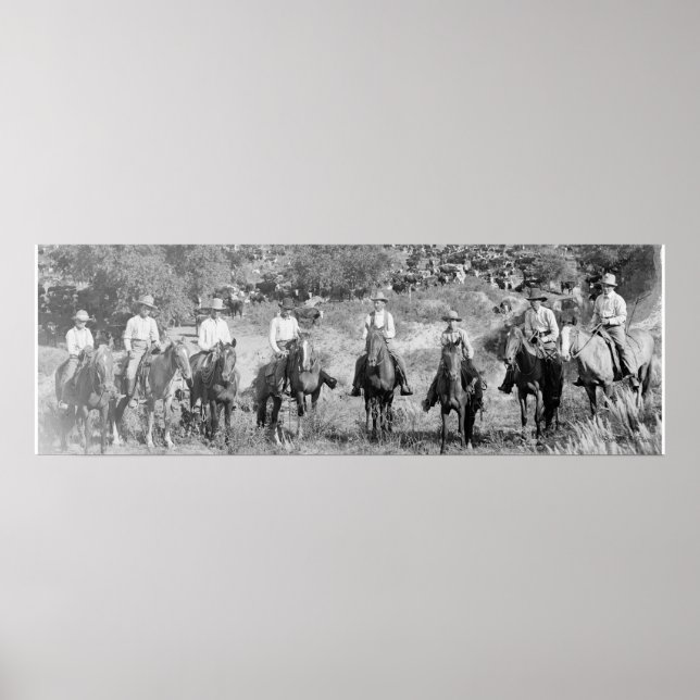 "En grupp Texas Cowboys" Poster (Framsidan)