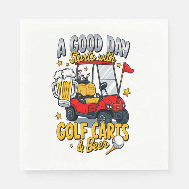 En Guds dag börjar med Golf Carts Pappersservett (Framsidan)