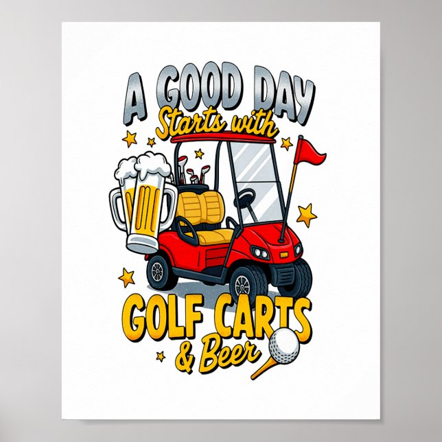 En Guds dag börjar med Golf Carts Poster (Framsidan)