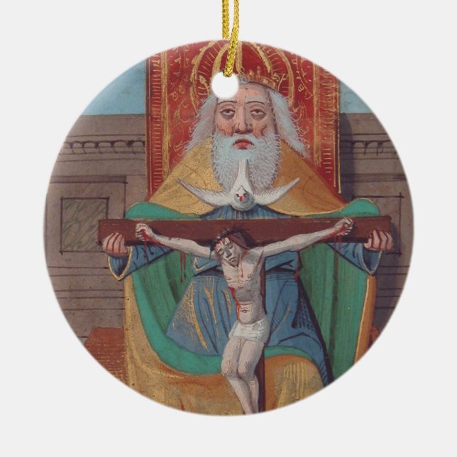 En guds Heliga Trinity i Glory Julgransprydnad Keramik (Framsidan)