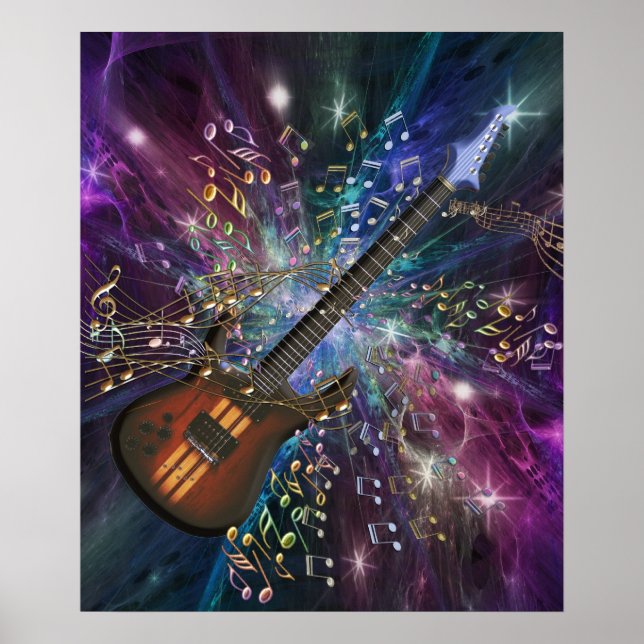 En Guitar Space Music Poster (Framsidan)