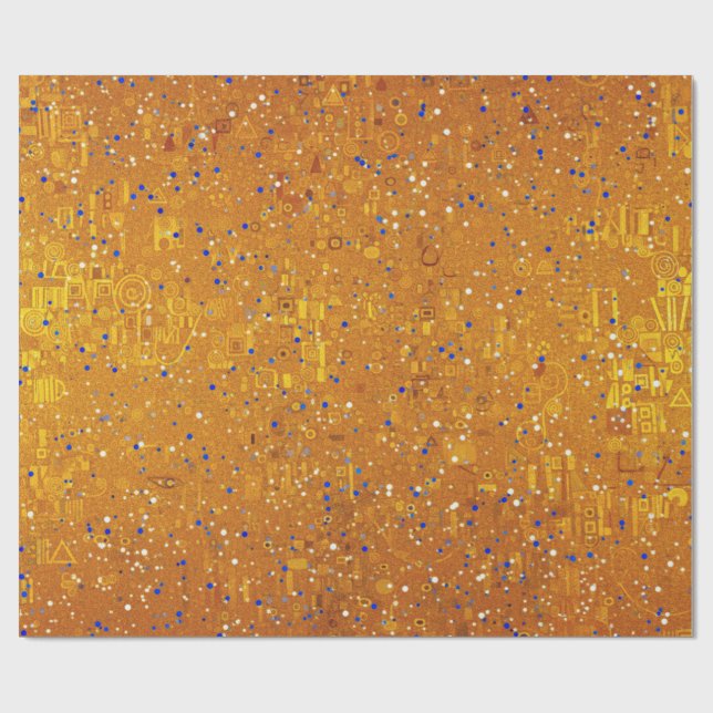En guldfärgad Klimt-inspirerad Presentpapper (Platt)