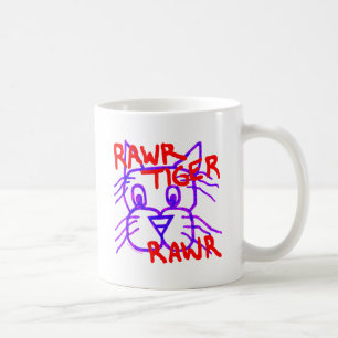 En gullig katt för Rawr tigerRawr tecknad Kaffemugg