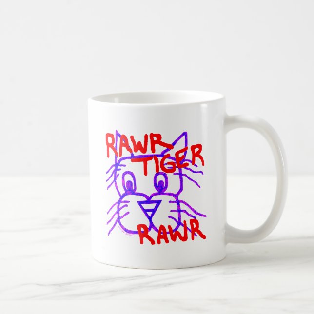 En gullig katt för Rawr tigerRawr tecknad Kaffemugg (Höger)