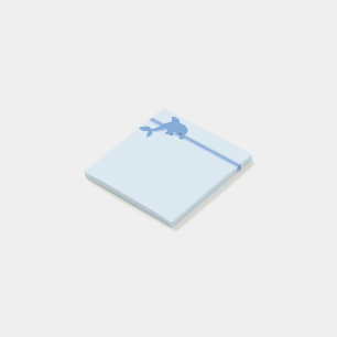 En gullig lycklig delfin post-it block