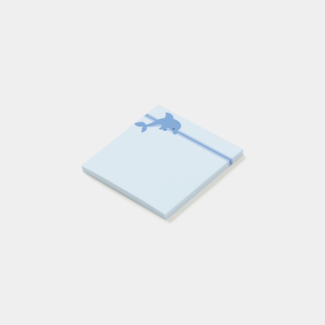 En gullig lycklig delfin post-it block (Vinklad)