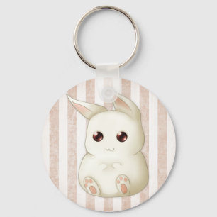 En gullig pösig Kawaii kaninkanin Nyckelring