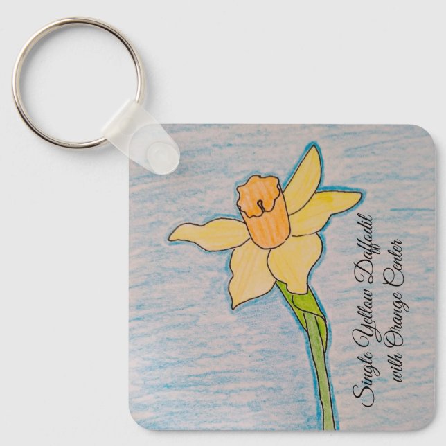 En Gult avdunstat med Orange Center Nyckelring (Framsida)