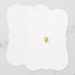 en gult och grönt paisley med löv och blommor