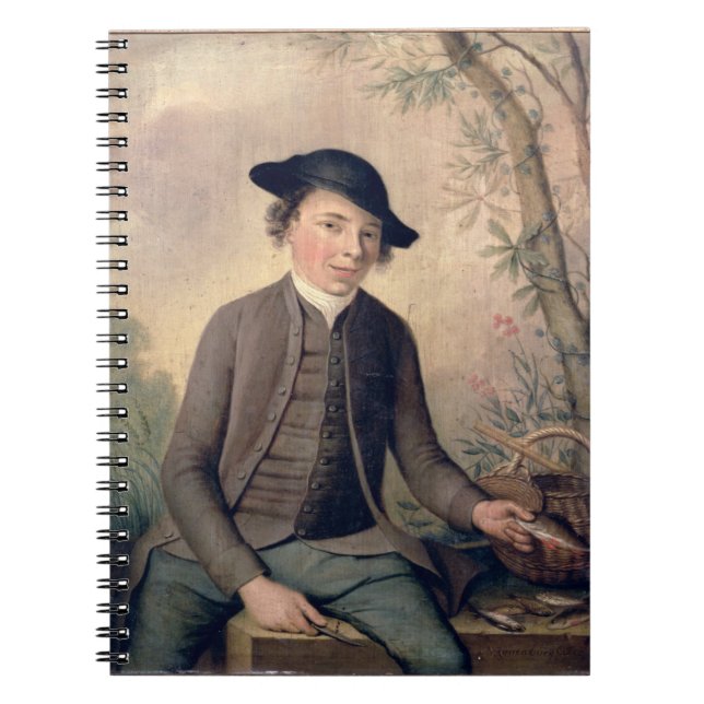 En Gutting fisk för ung man, 1782 (panelen) Anteckningsbok (Framsidan)