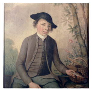 En Gutting fisk för ung man, 1782 (panelen) Kakelplatta