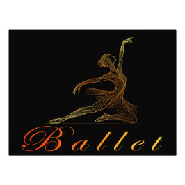 En gyllene konst Ballerina Fototryck