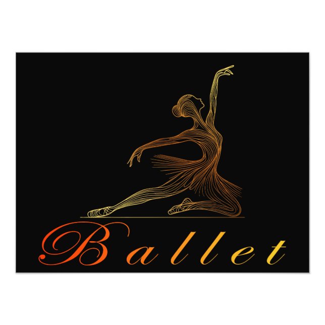 En gyllene konst Ballerina Fototryck (Framsidan)