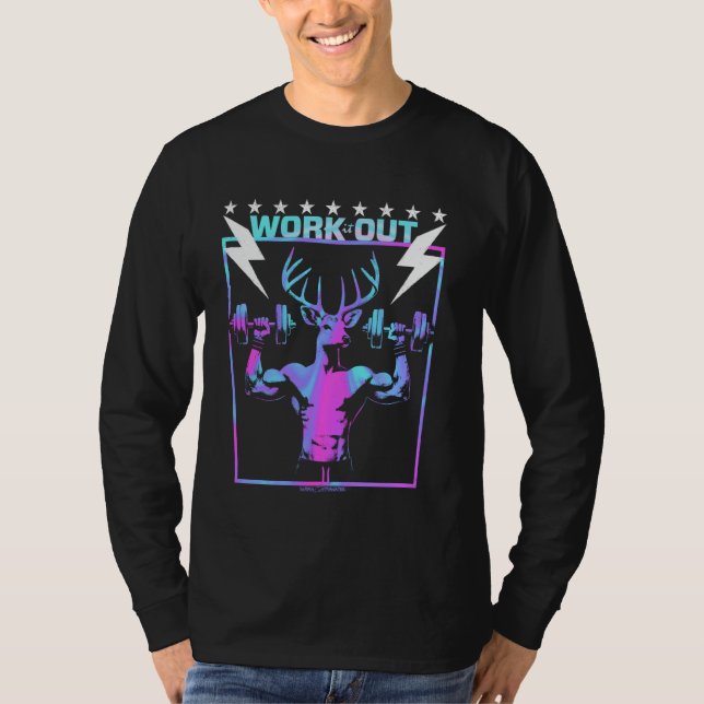 EN GYM-HJORT - WORKOUT EXERCISE ROLIGT VIBES T SHIRT (Framsida)