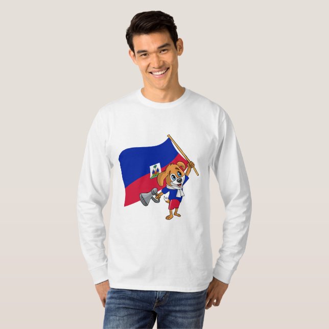 En haitisk fan hund t shirt (Hel framsida)