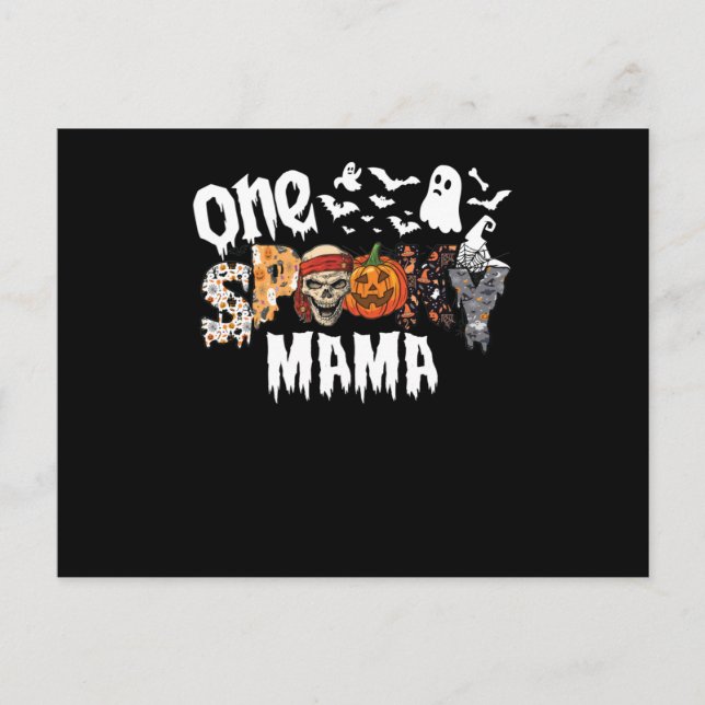 En Halloween kuslig mamma leopard groovy häxa Helg Vykort (Framsida)