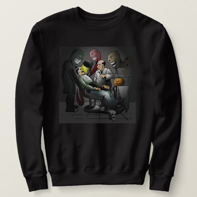 En Halloween-kväll på tandläkaren Lång Ärmad Tröja (Design framsida)