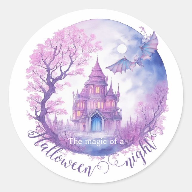 En Halloween-kväll. Runt Klistermärke (Framsida)