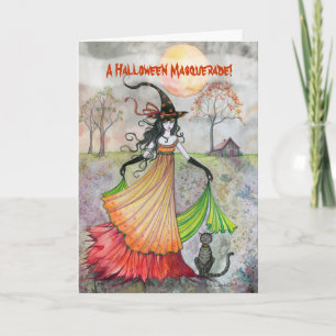 En Halloween maskerad! Beställnings- inbjudan