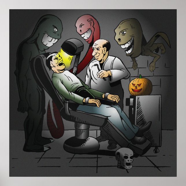 En Halloween-natt hos tandläkaren Affisch (Framsidan)